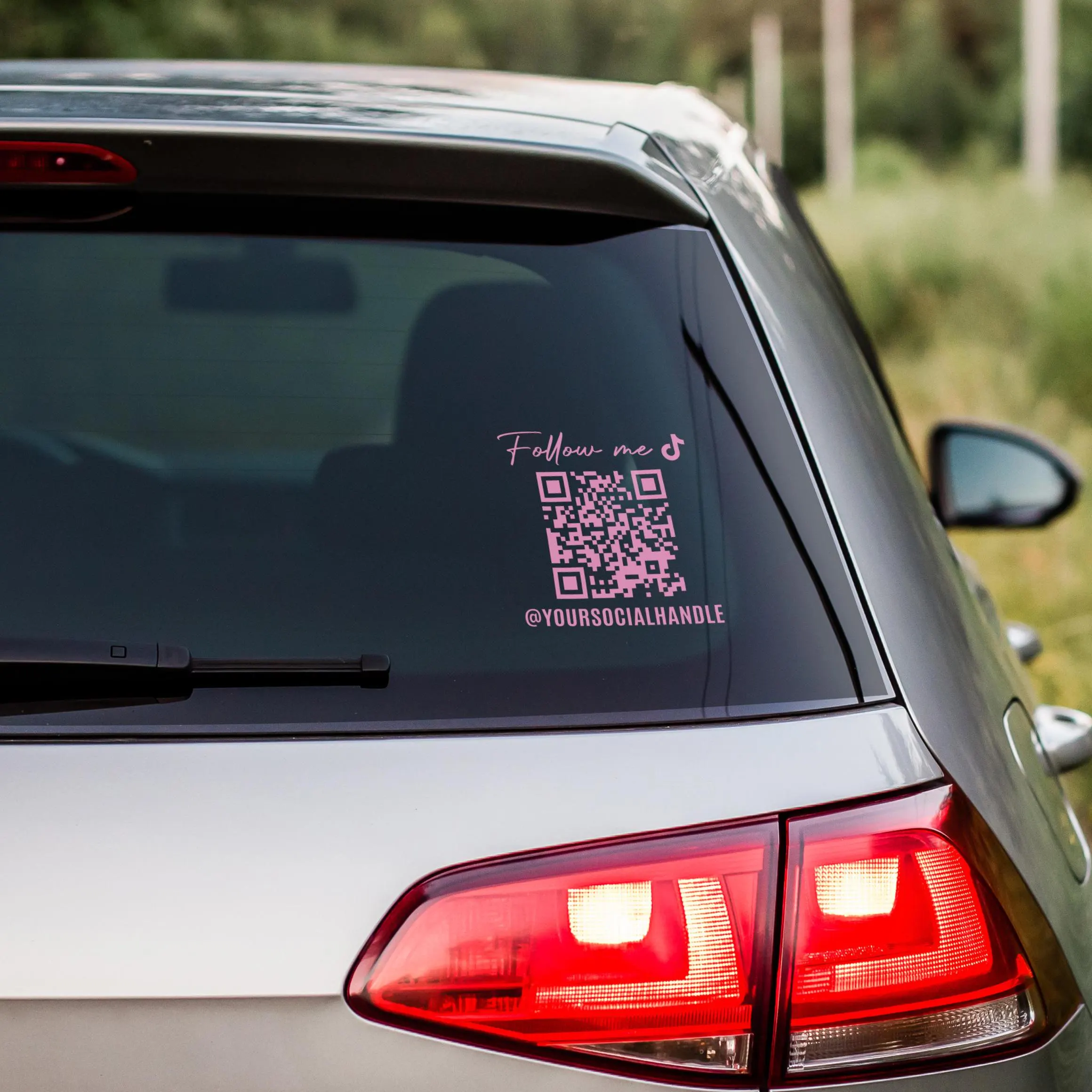Parked vehicle with QR sticker safeguarding